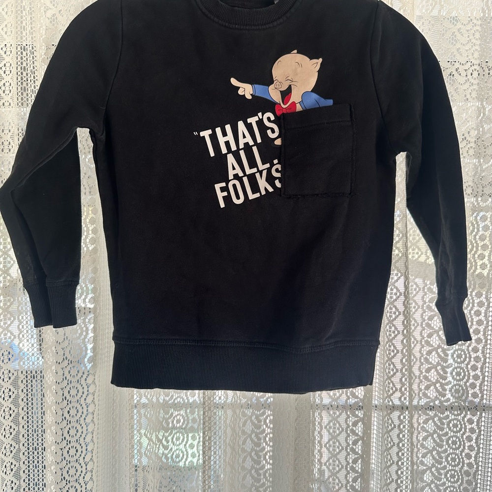 Zara Black Cartoon Graphic Sweatshirt